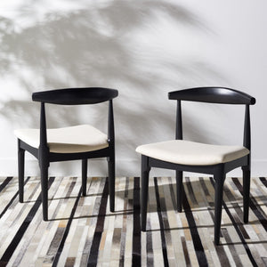 Safavieh LIONEL Retro Dining Chair – Vintage 1940s Inspired Design with Modern Comfort for Stylish Spaces Black / White DCH1003C-SET2