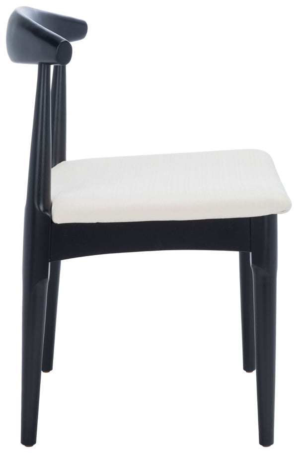 Safavieh LIONEL Retro Dining Chair – Vintage 1940s Inspired Design with Modern Comfort for Stylish Spaces Black / White DCH1003C-SET2