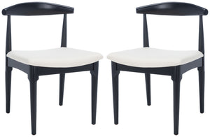 Safavieh LIONEL Retro Dining Chair – Vintage 1940s Inspired Design with Modern Comfort for Stylish Spaces Black / White DCH1003C-SET2