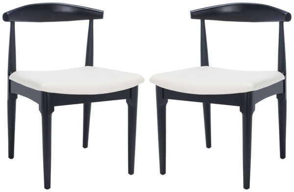 Safavieh LIONEL Retro Dining Chair – Vintage 1940s Inspired Design with Modern Comfort for Stylish Spaces Black / White DCH1003C-SET2