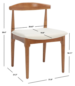 Safavieh LIONEL Retro Dining Chair – Vintage 1940s Inspired Design with Modern Comfort for Stylish Spaces Walnut / White DCH1003D-SET2