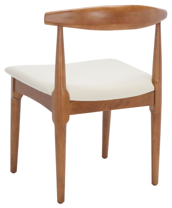 Safavieh LIONEL Retro Dining Chair – Vintage 1940s Inspired Design with Modern Comfort for Stylish Spaces Walnut / White DCH1003D-SET2