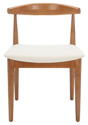 Safavieh LIONEL Retro Dining Chair – Vintage 1940s Inspired Design with Modern Comfort for Stylish Spaces Walnut / White DCH1003D-SET2