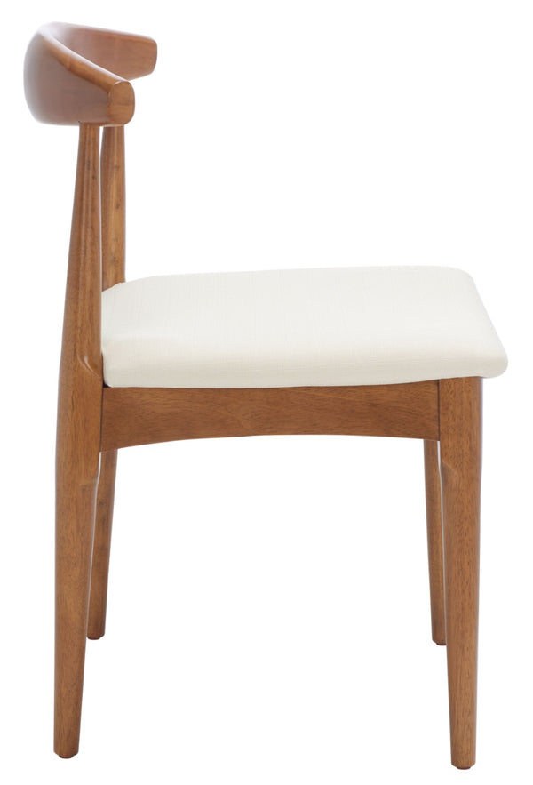 Safavieh LIONEL Retro Dining Chair – Vintage 1940s Inspired Design with Modern Comfort for Stylish Spaces Walnut / White DCH1003D-SET2