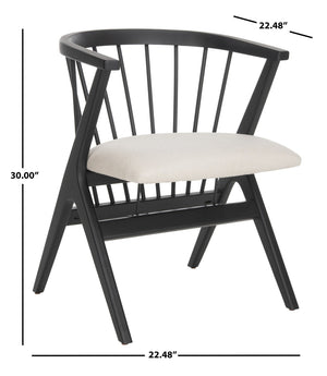 Safavieh NOAH Spindle Dining Chair Set of 2 - Sleek Black Frame with Beige Cushion for Modern Elegance DCH1004A-SET2