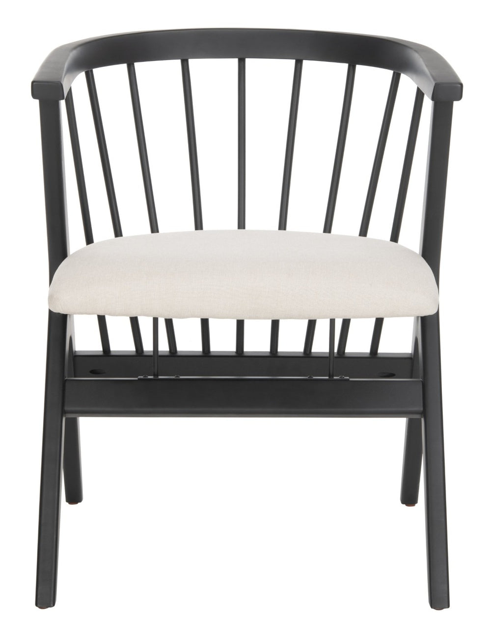 Safavieh NOAH Spindle Dining Chair Set of 2 - Sleek Black Frame with Beige Cushion for Modern Elegance DCH1004A-SET2
