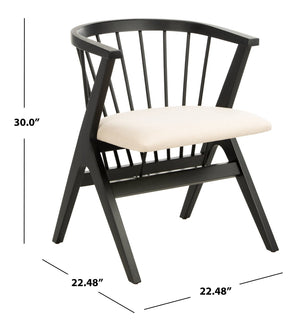 Safavieh NOAH Spindle Dining Chair Set of 2 - Sleek Black Frame with Beige Cushion for Modern Elegance DCH1004A-SET2