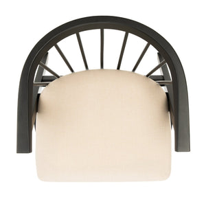 Safavieh NOAH Spindle Dining Chair Set of 2 - Sleek Black Frame with Beige Cushion for Modern Elegance DCH1004A-SET2