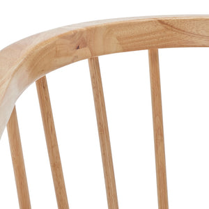 Safavieh NOAH Spindle Dining Chairs Set of 2 - Natural Wood with Beige Cushions for Stylish Comfort DCH1004B-SET2
