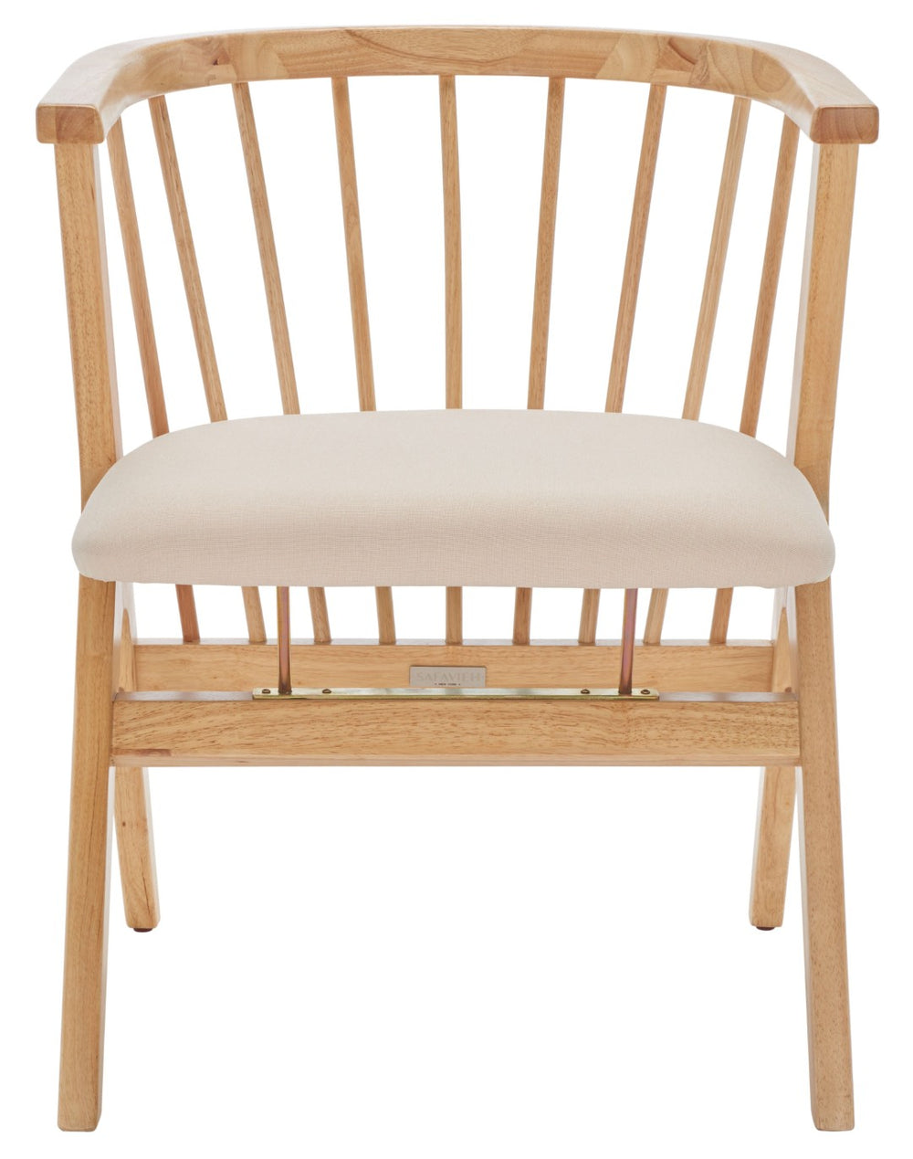 Safavieh NOAH Spindle Dining Chairs Set of 2 - Natural Wood with Beige Cushions for Stylish Comfort DCH1004B-SET2