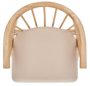 Safavieh NOAH Spindle Dining Chairs Set of 2 - Natural Wood with Beige Cushions for Stylish Comfort DCH1004B-SET2