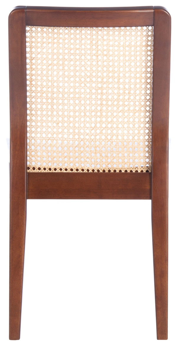 Safavieh BENICIO RATTAN DINING CHAIR SET OF TWO - Coastal-Modern Design for Stylish Dining Spaces and Cafés Dark Brown / Natural DCH1005A-SET2