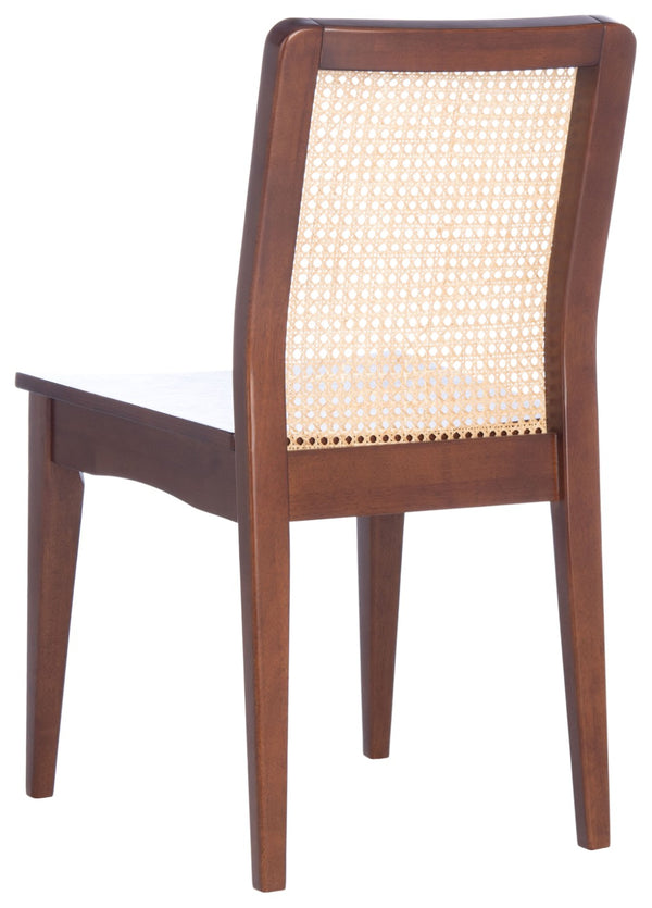 Safavieh BENICIO RATTAN DINING CHAIR SET OF TWO - Coastal-Modern Design for Stylish Dining Spaces and Cafés Dark Brown / Natural DCH1005A-SET2