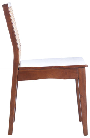 Safavieh BENICIO RATTAN DINING CHAIR SET OF TWO - Coastal-Modern Design for Stylish Dining Spaces and Cafés Dark Brown / Natural DCH1005A-SET2