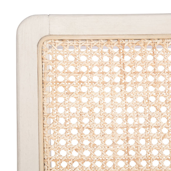 Safavieh BENICIO RATTAN DINING CHAIR SET OF TWO - Coastal-Modern Design for Stylish Dining Spaces and Cafés White / Natural DCH1005B-SET2