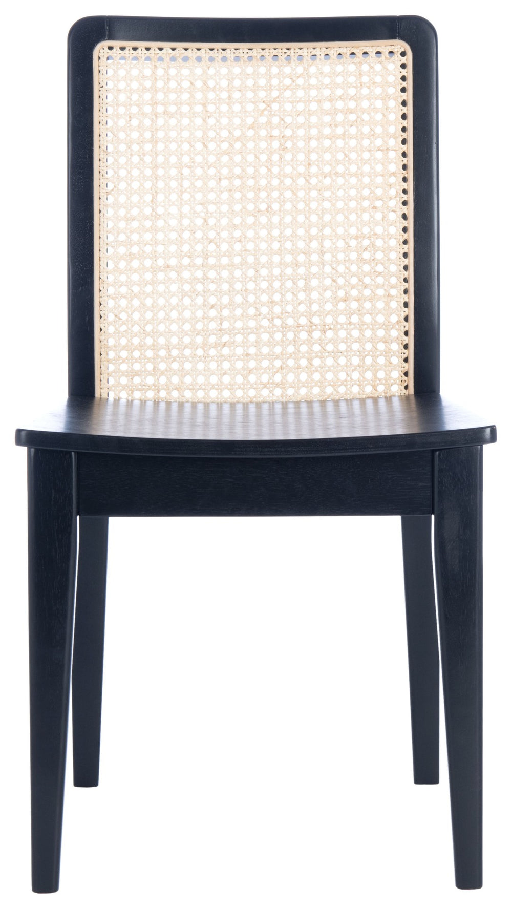 Safavieh BENICIO RATTAN DINING CHAIR SET OF TWO - Coastal-Modern Design for Stylish Dining Spaces and Cafés Black / Natural DCH1005C-SET2