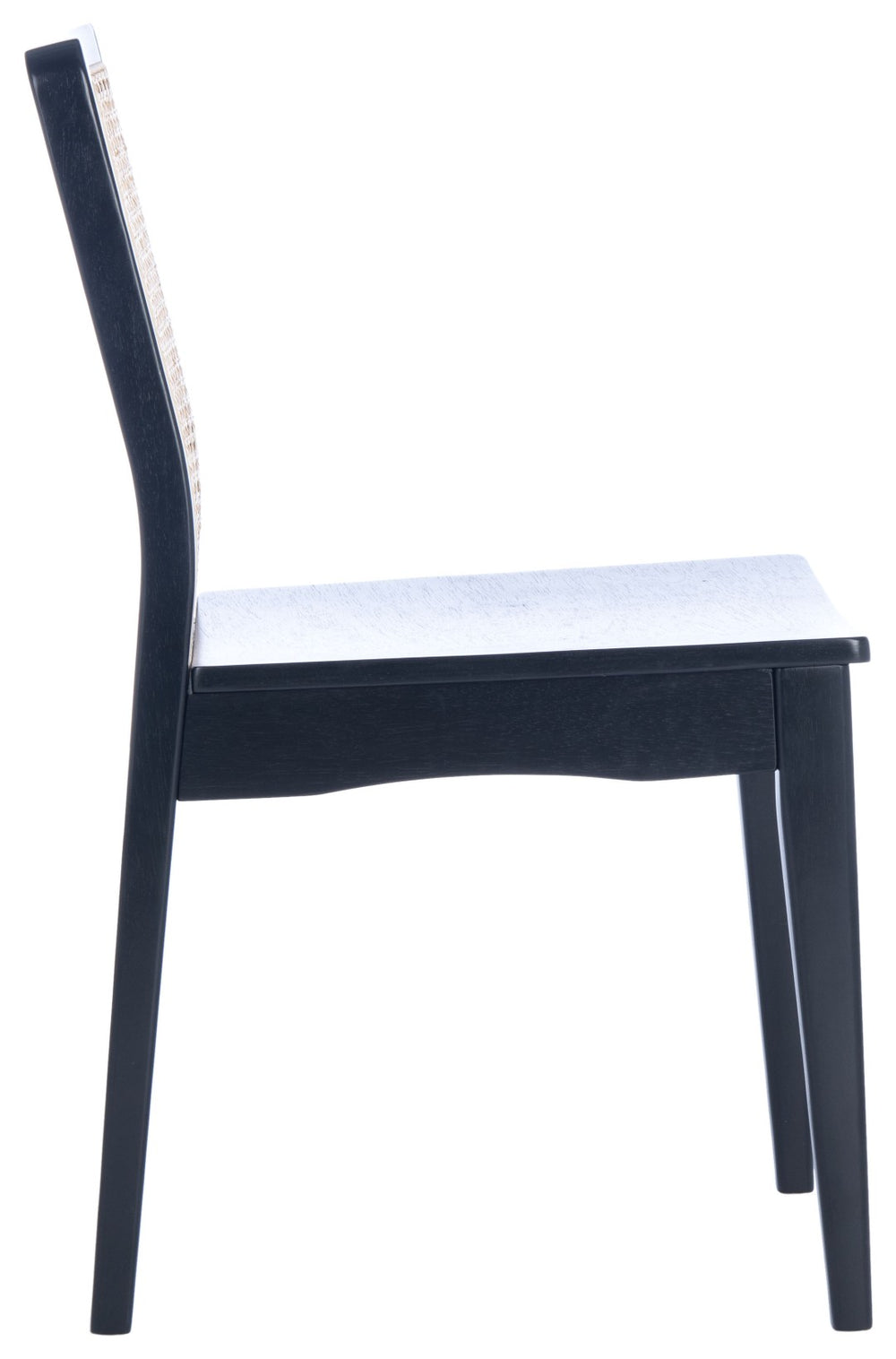 Safavieh BENICIO RATTAN DINING CHAIR SET OF TWO - Coastal-Modern Design for Stylish Dining Spaces and Cafés Black / Natural DCH1005C-SET2