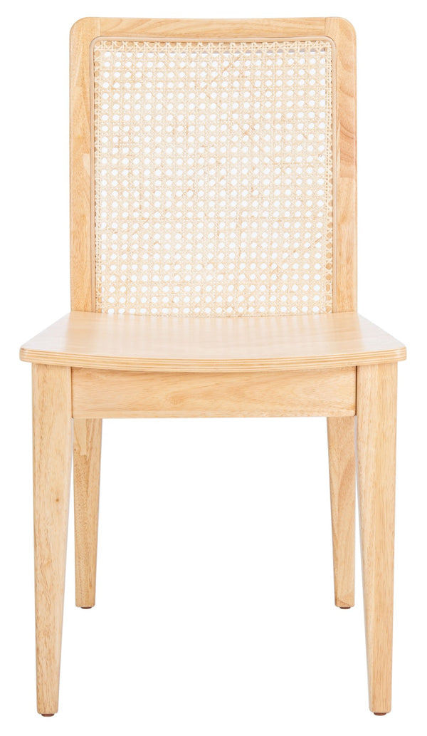 Safavieh BENICIO RATTAN DINING CHAIR SET OF TWO - Coastal-Modern Design for Stylish Dining Spaces and Cafés Natural DCH1005D-SET2