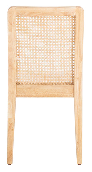 Safavieh BENICIO RATTAN DINING CHAIR SET OF TWO - Coastal-Modern Design for Stylish Dining Spaces and Cafés Natural DCH1005D-SET2