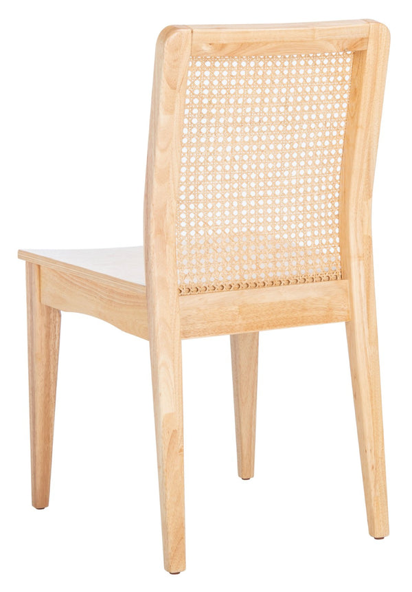 Safavieh BENICIO RATTAN DINING CHAIR SET OF TWO - Coastal-Modern Design for Stylish Dining Spaces and Cafés Natural DCH1005D-SET2