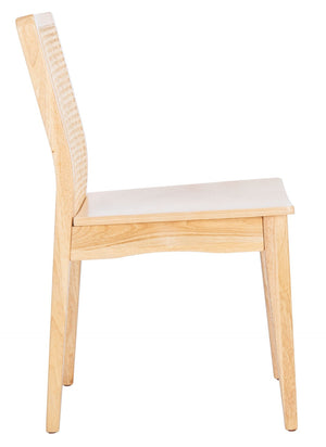 Safavieh BENICIO RATTAN DINING CHAIR SET OF TWO - Coastal-Modern Design for Stylish Dining Spaces and Cafés Natural DCH1005D-SET2