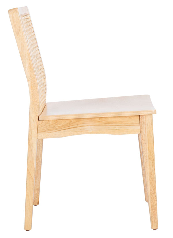 Safavieh BENICIO RATTAN DINING CHAIR SET OF TWO - Coastal-Modern Design for Stylish Dining Spaces and Cafés Natural DCH1005D-SET2