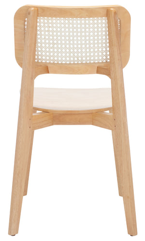 Safavieh LUZ Cane Dining Chair - Mid-Century Modern Design with Chic Cane Backrest for Stylish Dining Spaces Natural DCH1006A-SET2