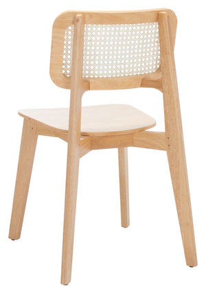 Safavieh LUZ Cane Dining Chair - Mid-Century Modern Design with Chic Cane Backrest for Stylish Dining Spaces Natural DCH1006A-SET2