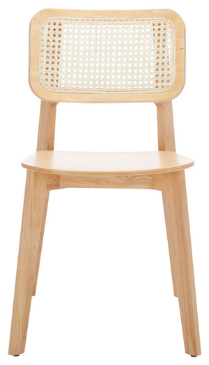 Safavieh LUZ Cane Dining Chair - Mid-Century Modern Design with Chic Cane Backrest for Stylish Dining Spaces Natural DCH1006A-SET2