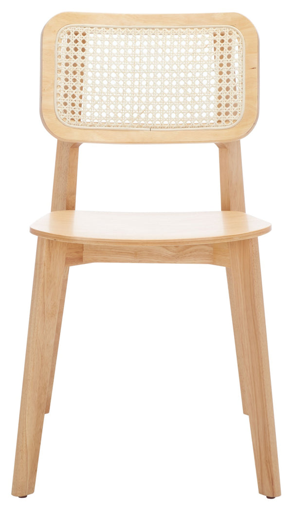 Safavieh LUZ Cane Dining Chair - Mid-Century Modern Design with Chic Cane Backrest for Stylish Dining Spaces Natural DCH1006A-SET2