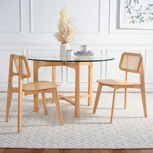 Safavieh LUZ Cane Dining Chair - Mid-Century Modern Design with Chic Cane Backrest for Stylish Dining Spaces Natural DCH1006A-SET2