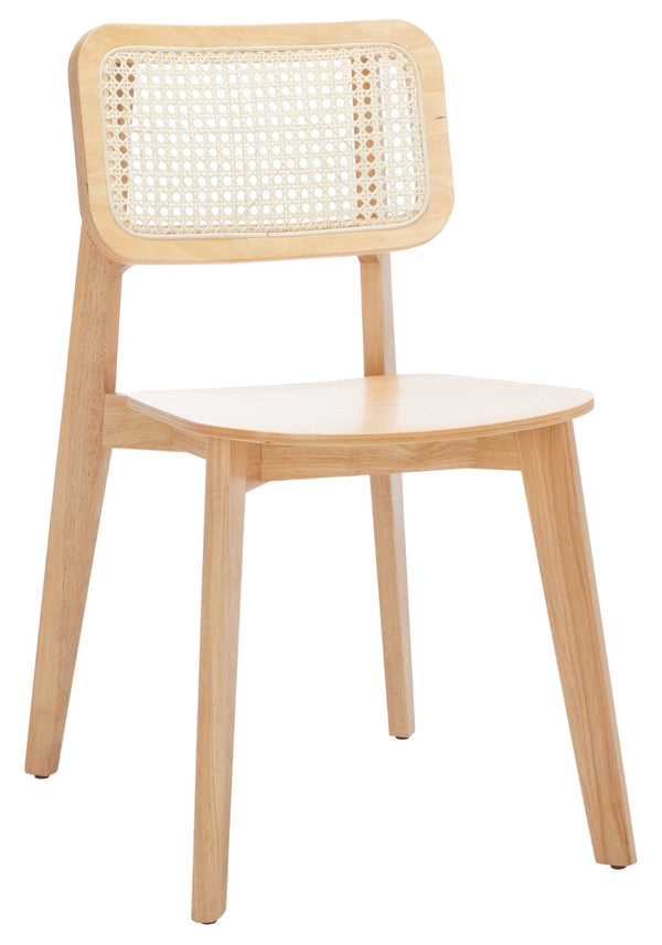 Safavieh LUZ Cane Dining Chair - Mid-Century Modern Design with Chic Cane Backrest for Stylish Dining Spaces Natural DCH1006A-SET2