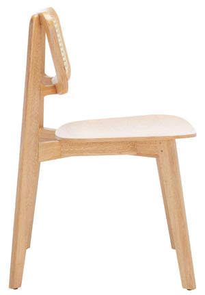 Safavieh LUZ Cane Dining Chair - Mid-Century Modern Design with Chic Cane Backrest for Stylish Dining Spaces Natural DCH1006A-SET2