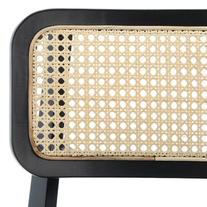 Safavieh LUZ Cane Dining Chair - Mid-Century Modern Design with Chic Cane Backrest for Stylish Dining Spaces Black / Natural DCH1006B-SET2