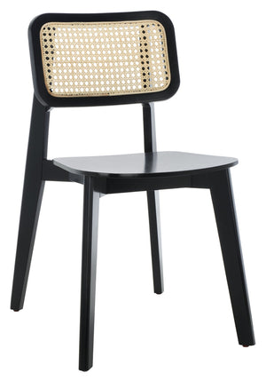 Safavieh LUZ Cane Dining Chair - Mid-Century Modern Design with Chic Cane Backrest for Stylish Dining Spaces Black / Natural DCH1006B-SET2