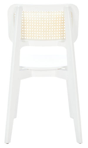 Safavieh LUZ Cane Dining Chair - Mid-Century Modern Design with Chic Cane Backrest for Stylish Dining Spaces White / Natural DCH1006C-SET2