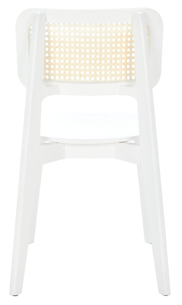 Safavieh LUZ Cane Dining Chair - Mid-Century Modern Design with Chic Cane Backrest for Stylish Dining Spaces White / Natural DCH1006C-SET2