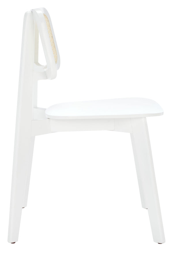 Safavieh LUZ Cane Dining Chair - Mid-Century Modern Design with Chic Cane Backrest for Stylish Dining Spaces White / Natural DCH1006C-SET2