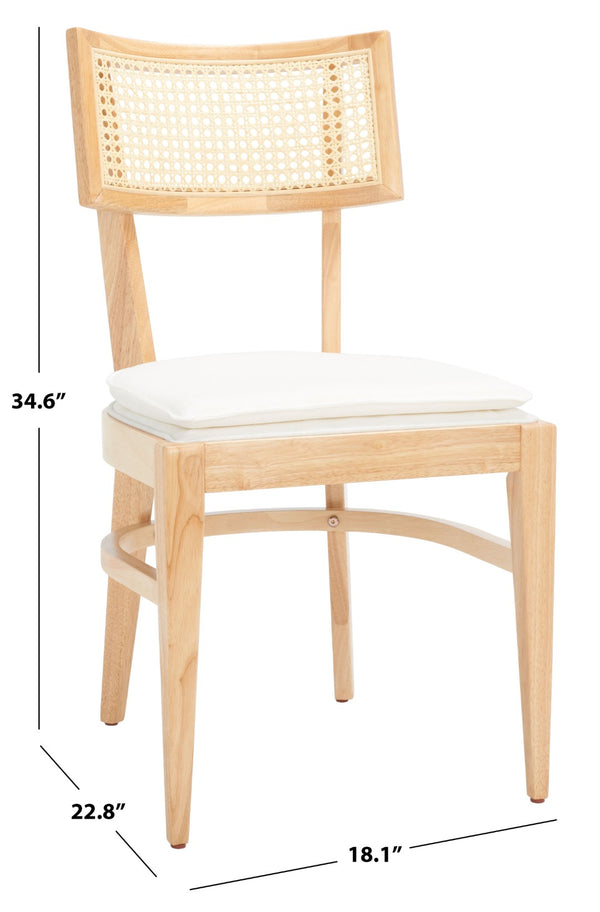 Safavieh Galway Cane Dining Chair - Modern Coastal Elegance With Comfortable Cushion For Stylish Dining Spaces Natural DCH1007A