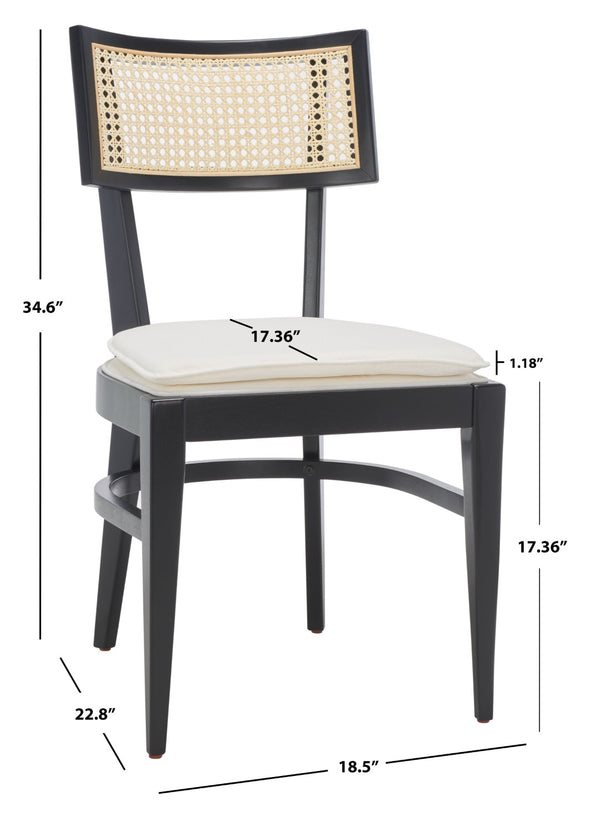 Safavieh Galway Cane Dining Chair - Modern Coastal Elegance With Comfortable Cushion For Stylish Dining Spaces Black DCH1007B