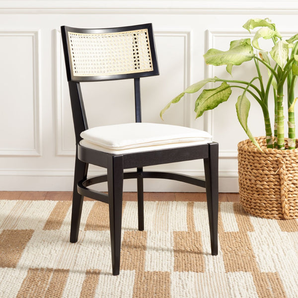 Safavieh Galway Cane Dining Chair - Modern Coastal Elegance With Comfortable Cushion For Stylish Dining Spaces Black DCH1007B