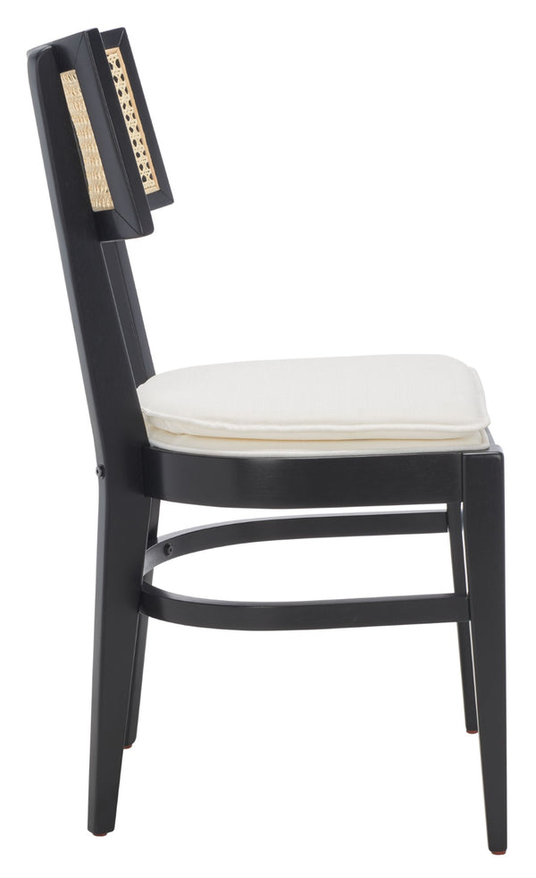 Safavieh Galway Cane Dining Chair - Modern Coastal Elegance With Comfortable Cushion For Stylish Dining Spaces Black DCH1007B
