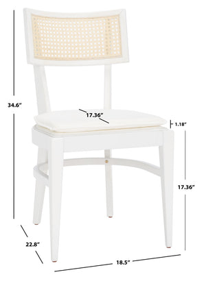 Safavieh Galway Cane Dining Chair - Modern Coastal Elegance With Comfortable Cushion For Stylish Dining Spaces White DCH1007C