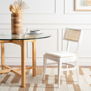 Safavieh Galway Cane Dining Chair - Modern Coastal Elegance With Comfortable Cushion For Stylish Dining Spaces White DCH1007C