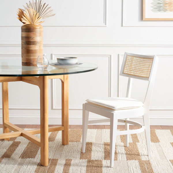 Safavieh Galway Cane Dining Chair - Modern Coastal Elegance With Comfortable Cushion For Stylish Dining Spaces White DCH1007C