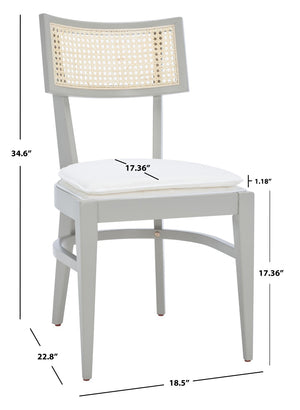 Safavieh Galway Cane Dining Chair - Modern Coastal Elegance With Comfortable Cushion For Stylish Dining Spaces Grey DCH1007D