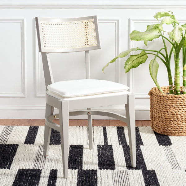 Safavieh Galway Cane Dining Chair - Modern Coastal Elegance With Comfortable Cushion For Stylish Dining Spaces Grey DCH1007D