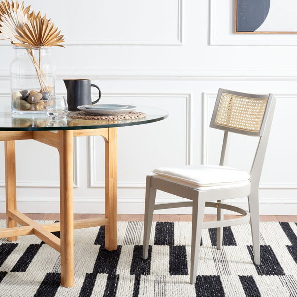 Safavieh Galway Cane Dining Chair - Modern Coastal Elegance With Comfortable Cushion For Stylish Dining Spaces Grey DCH1007D