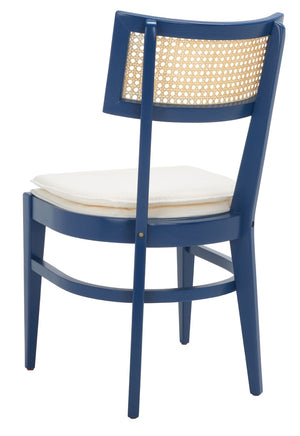 Safavieh Galway Cane Dining Chair - Modern Coastal Elegance With Comfortable Cushion For Stylish Dining Spaces Navy DCH1007E