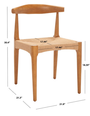 Safavieh Dagney Woven Dining Chair - Hand-Woven Comfort, Solid Walnut Frame, Timeless Style For Any Space DCH1008A